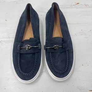 Coach Corey Suede Closed Toe Loafer Navy Blue 7.5